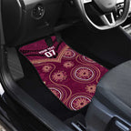 Personalized Australia QLD Maroons Car Mats Indigenous Aboriginal Mix Polynesian Motifs