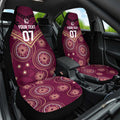 Personalized Australia QLD Maroons Car Seat Cover Indigenous Aboriginal Mix Polynesian Motifs