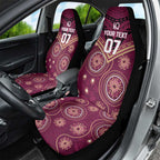 Personalized Australia QLD Maroons Car Seat Cover Indigenous Aboriginal Mix Polynesian Motifs