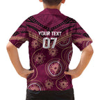 Personalized Australia QLD Maroons Family Matching Puletasi and Hawaiian Shirt Indigenous Aboriginal Mix Polynesian Motifs