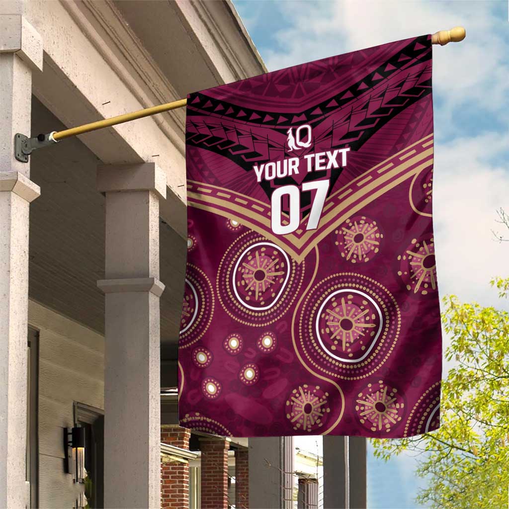 Personalized Australia QLD Maroons Garden Flag Indigenous Aboriginal Mix Polynesian Motifs