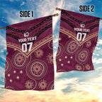 Personalized Australia QLD Maroons Garden Flag Indigenous Aboriginal Mix Polynesian Motifs