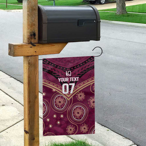 Personalized Australia QLD Maroons Garden Flag Indigenous Aboriginal Mix Polynesian Motifs