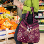 Personalized Australia QLD Maroons Grocery Bag Indigenous Aboriginal Mix Polynesian Motifs