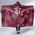 Personalized Australia QLD Maroons Hooded Blanket Indigenous Aboriginal Mix Polynesian Motifs