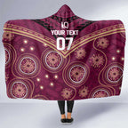 Personalized Australia QLD Maroons Hooded Blanket Indigenous Aboriginal Mix Polynesian Motifs