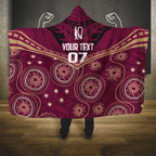 Personalized Australia QLD Maroons Hooded Blanket Indigenous Aboriginal Mix Polynesian Motifs