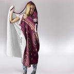 Personalized Australia QLD Maroons Hooded Blanket Indigenous Aboriginal Mix Polynesian Motifs
