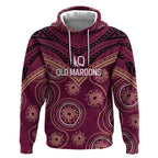 Personalized Australia QLD Maroons Hoodie Indigenous Aboriginal Mix Polynesian Motifs