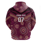 Personalized Australia QLD Maroons Hoodie Indigenous Aboriginal Mix Polynesian Motifs