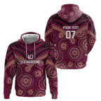 Personalized Australia QLD Maroons Hoodie Indigenous Aboriginal Mix Polynesian Motifs