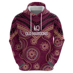 Personalized Australia QLD Maroons Hoodie Indigenous Aboriginal Mix Polynesian Motifs