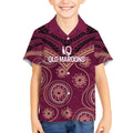 Personalized Australia QLD Maroons Kid Hawaiian Shirt Indigenous Aboriginal Mix Polynesian Motifs