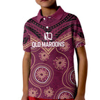 Personalized Australia QLD Maroons Kid Polo Shirt Indigenous Aboriginal Mix Polynesian Motifs