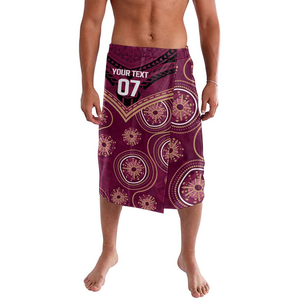 Personalized Australia QLD Maroons Lavalava Indigenous Aboriginal Mix Polynesian Motifs
