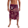 Personalized Australia QLD Maroons Lavalava Indigenous Aboriginal Mix Polynesian Motifs