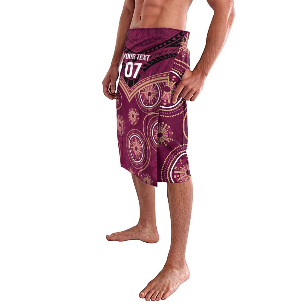 Personalized Australia QLD Maroons Lavalava Indigenous Aboriginal Mix Polynesian Motifs
