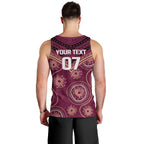 Personalized Australia QLD Maroons Men Tank Top Indigenous Aboriginal Mix Polynesian Motifs