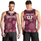 Personalized Australia QLD Maroons Men Tank Top Indigenous Aboriginal Mix Polynesian Motifs