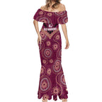 Personalized Australia QLD Maroons Mermaid Dress Indigenous Aboriginal Mix Polynesian Motifs