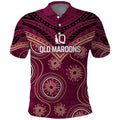 Personalized Australia QLD Maroons Polo Shirt Indigenous Aboriginal Mix Polynesian Motifs