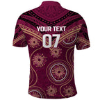 Personalized Australia QLD Maroons Polo Shirt Indigenous Aboriginal Mix Polynesian Motifs