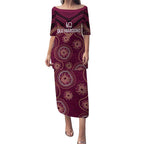 Personalized Australia QLD Maroons Puletasi Indigenous Aboriginal Mix Polynesian Motifs