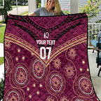 Personalized Australia QLD Maroons Quilt Indigenous Aboriginal Mix Polynesian Motifs