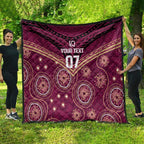 Personalized Australia QLD Maroons Quilt Indigenous Aboriginal Mix Polynesian Motifs