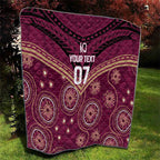 Personalized Australia QLD Maroons Quilt Indigenous Aboriginal Mix Polynesian Motifs