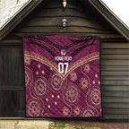 Personalized Australia QLD Maroons Quilt Indigenous Aboriginal Mix Polynesian Motifs