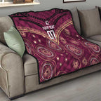 Personalized Australia QLD Maroons Quilt Indigenous Aboriginal Mix Polynesian Motifs