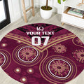 Personalized Australia QLD Maroons Round Carpet Indigenous Aboriginal Mix Polynesian Motifs