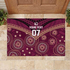 Personalized Australia QLD Maroons Rubber Doormat Indigenous Aboriginal Mix Polynesian Motifs