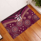 Personalized Australia QLD Maroons Rubber Doormat Indigenous Aboriginal Mix Polynesian Motifs