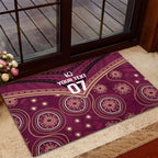 Personalized Australia QLD Maroons Rubber Doormat Indigenous Aboriginal Mix Polynesian Motifs