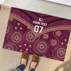 Personalized Australia QLD Maroons Rubber Doormat Indigenous Aboriginal Mix Polynesian Motifs