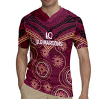 Personalized Australia QLD Maroons Rugby Jersey Indigenous Aboriginal Mix Polynesian Motifs