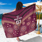 Personalized Australia QLD Maroons Sarong Indigenous Aboriginal Mix Polynesian Motifs