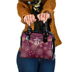 Personalized Australia QLD Maroons Shoulder Handbag Indigenous Aboriginal Mix Polynesian Motifs