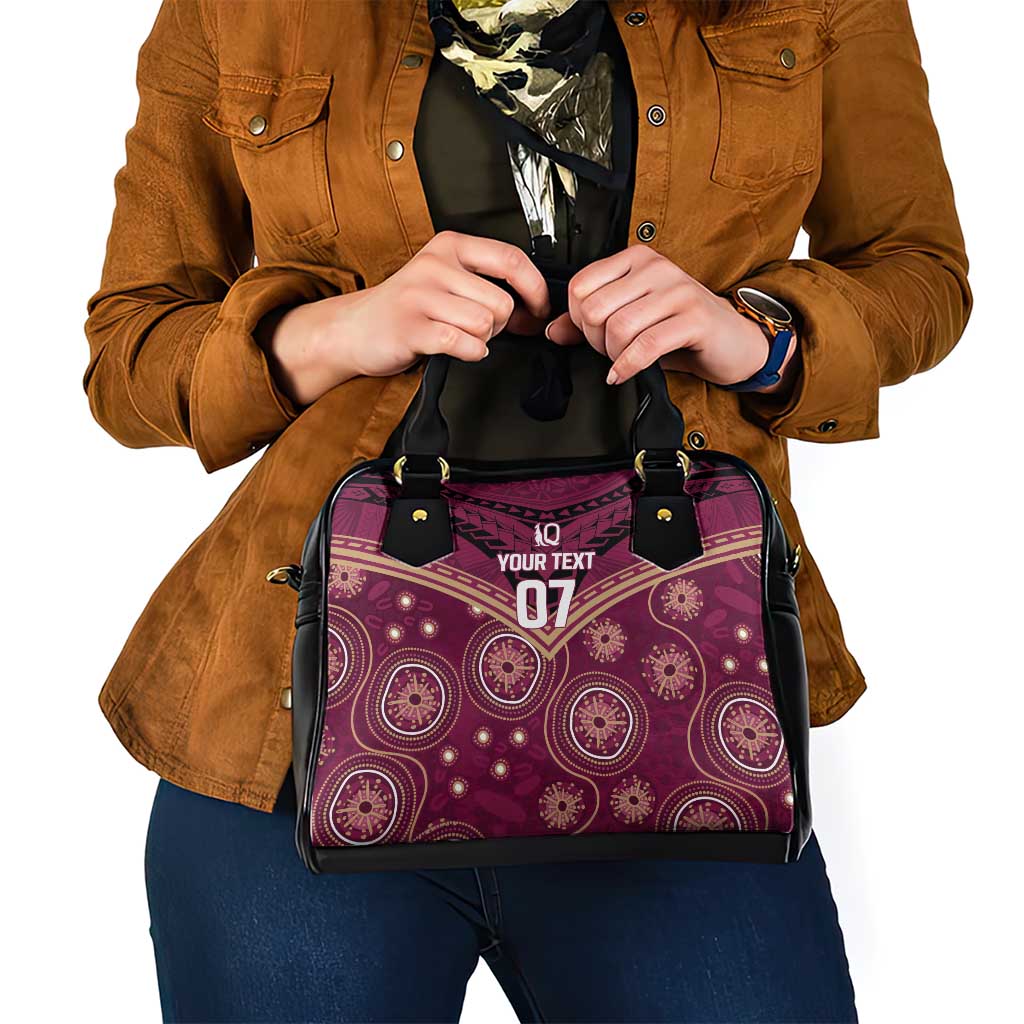 Personalized Australia QLD Maroons Shoulder Handbag Indigenous Aboriginal Mix Polynesian Motifs