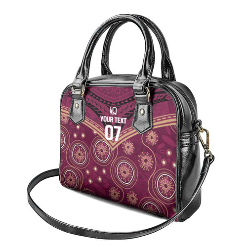 Personalized Australia QLD Maroons Shoulder Handbag Indigenous Aboriginal Mix Polynesian Motifs