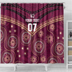 Personalized Australia QLD Maroons Shower Curtain Indigenous Aboriginal Mix Polynesian Motifs