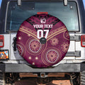 Personalized Australia QLD Maroons Spare Tire Cover Indigenous Aboriginal Mix Polynesian Motifs