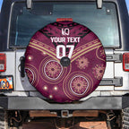 Personalized Australia QLD Maroons Spare Tire Cover Indigenous Aboriginal Mix Polynesian Motifs