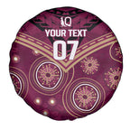 Personalized Australia QLD Maroons Spare Tire Cover Indigenous Aboriginal Mix Polynesian Motifs