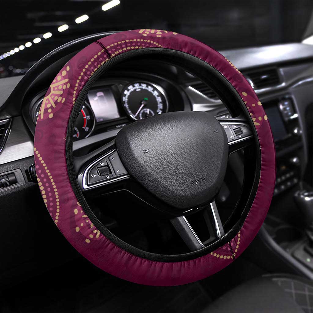 Australia QLD Maroons Steering Wheel Cover Indigenous Aboriginal Mix Polynesian Motifs