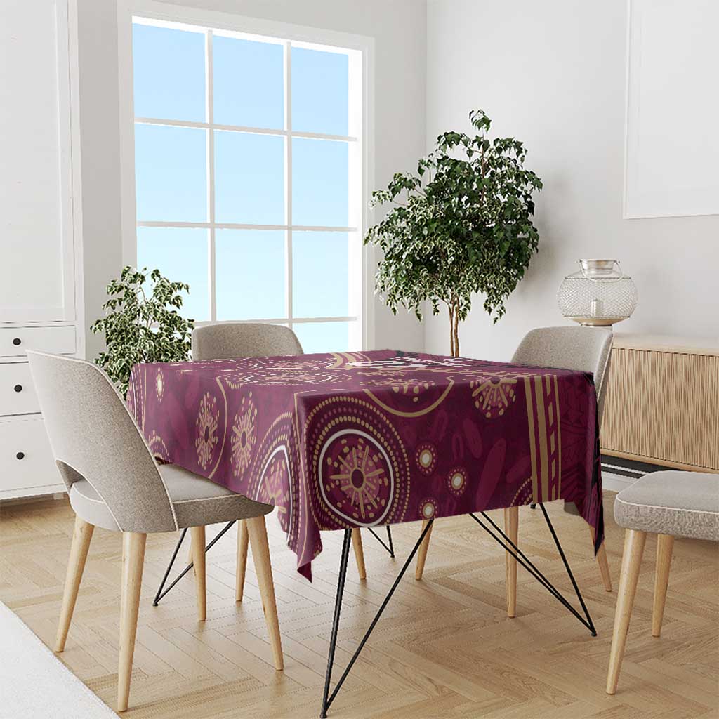 Personalized Australia QLD Maroons Tablecloth Indigenous Aboriginal Mix Polynesian Motifs
