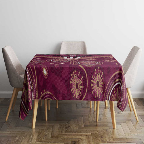 Personalized Australia QLD Maroons Tablecloth Indigenous Aboriginal Mix Polynesian Motifs