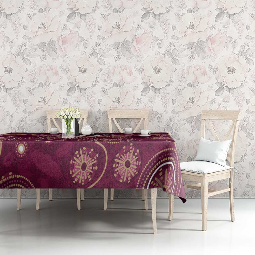 Personalized Australia QLD Maroons Tablecloth Indigenous Aboriginal Mix Polynesian Motifs